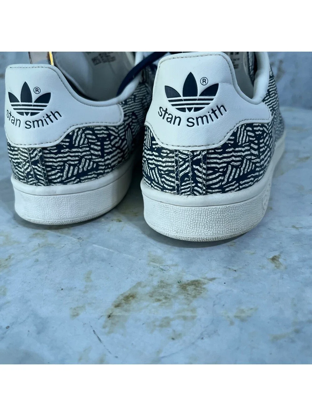 Adidas Originals Stan Smith Women's Size 7.5 Shoes White Blue Athletic Sneakers